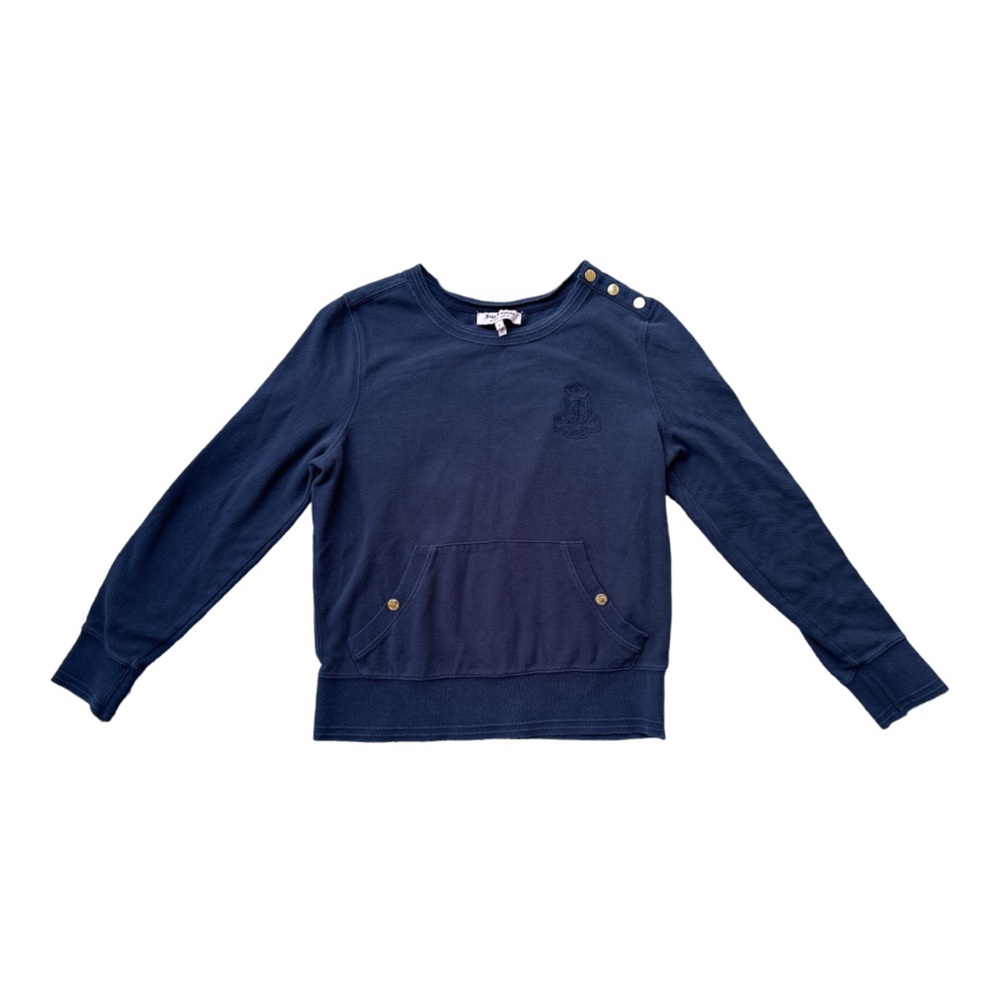 Juicy Couture Vintage Navy Sweater Women’s Size Large Gold Button Detail